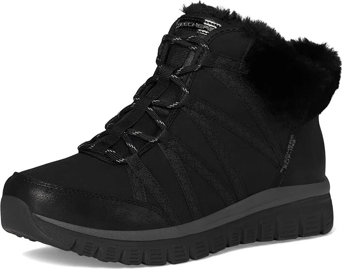 SKECHERS Graceful - Cozy Strolls Hands Free Slip-Ins Women's Boots Black/Black : 5.5 B - Medium, Textile - Image 5