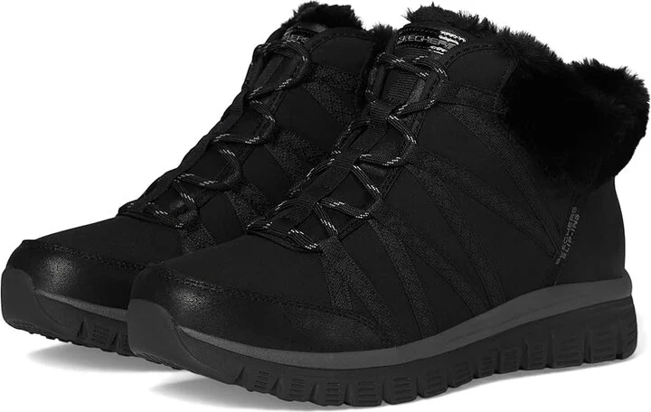 SKECHERS Graceful - Cozy Strolls Hands Free Slip-Ins Women's Boots Black/Black : 5.5 B - Medium, Textile