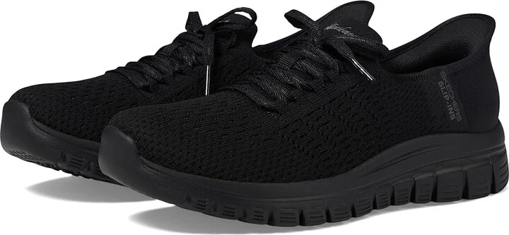 SKECHERS Graceful - First Blush Hands Free Slip-Ins Women's Shoes Black : 5 B - Medium, Synthetic