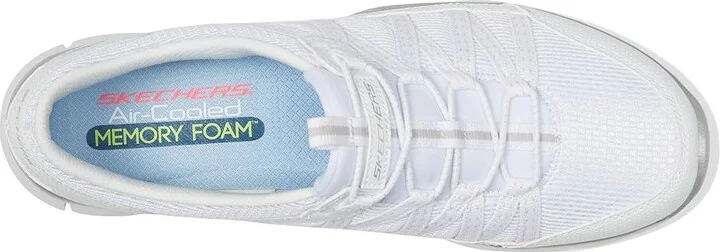 SKECHERS Gratis - Strolling Women's Shoes White/Silver : 5.5 M, Textile/Synthetic - Image 2