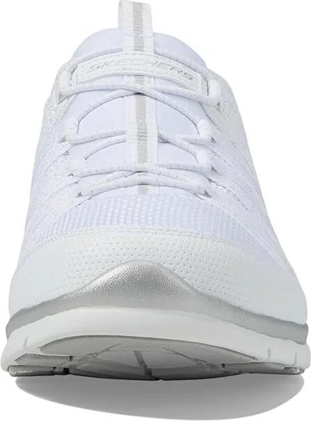 SKECHERS Gratis - Strolling Women's Shoes White/Silver : 5.5 M, Textile/Synthetic - Image 5