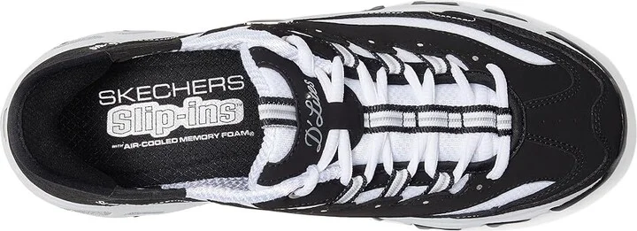 SKECHERS Hands Free Slip-Ins D'Lites New Classic Women's Shoes Black/White : 6 C - Wide, Leather - Image 2