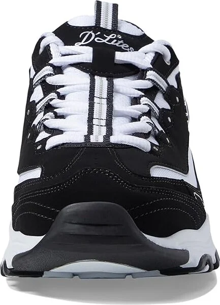SKECHERS Hands Free Slip-Ins D'Lites New Classic Women's Shoes Black/White : 6 C - Wide, Leather - Image 5