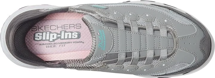 SKECHERS Hands Free Slip-Ins D'Lites Women's Shoes Grey Light Pink : 5.5 C - Wide, Leather - Image 2