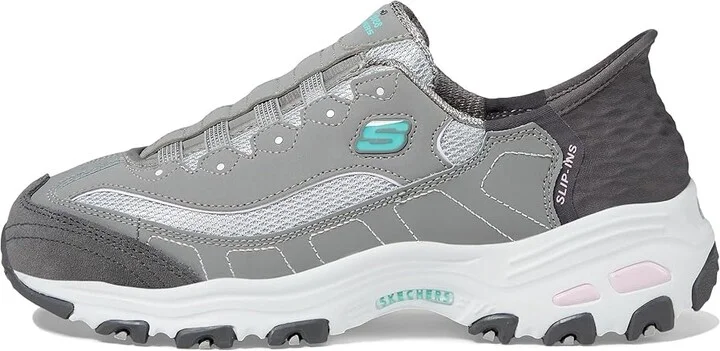 SKECHERS Hands Free Slip-Ins D'Lites Women's Shoes Grey Light Pink : 5.5 C - Wide, Leather - Image 6