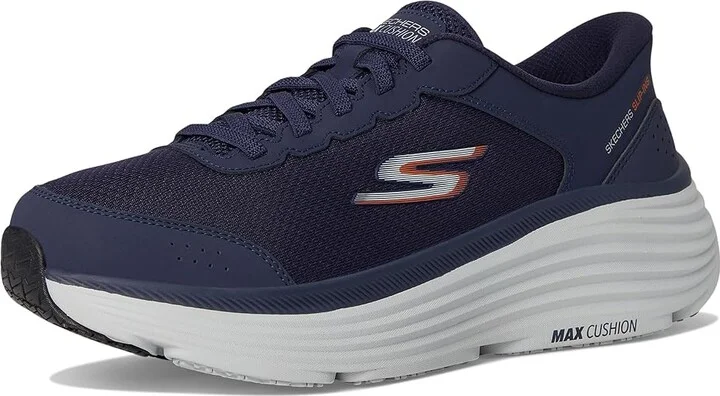 SKECHERS Hands Free Slip-ins Max Cushioning Endeavour Men's Running Shoes Navy/Orange : 7.5 D - Medium, Synthetic - Image 5