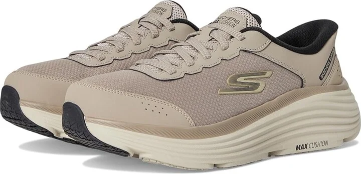 SKECHERS Hands Free Slip-ins Max Cushioning Endeavour Men's Shoes Taupe/Black : 9.5 E - Wide, Synthetic