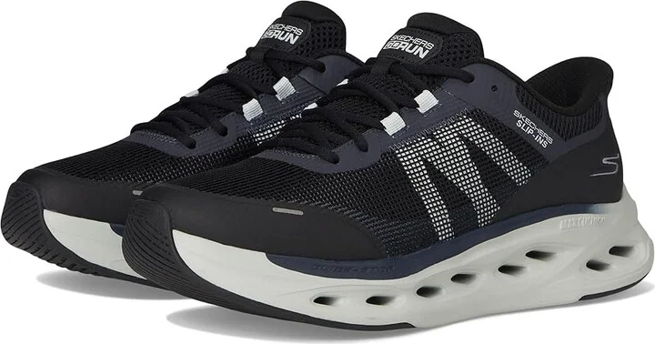 SKECHERS Hands Free Slip-ins Max Cushioning Glide-Step - Advert Sneaker Men's Running Shoes Black/Grey : 8 D - Medium