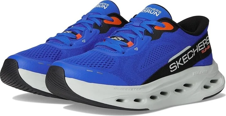 SKECHERS Hands Free Slip-ins Max Cushioning Glide-Step - Advert Sneaker Men's Running Shoes Blue/Orange : 7 D - Medium