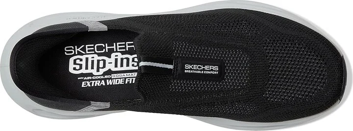 SKECHERS Hands Free Slip-ins Max Cushioning Glide-step Sneaker Men's Shoes Black/Gray : 10 E - Wide, Synthetic - Image 2