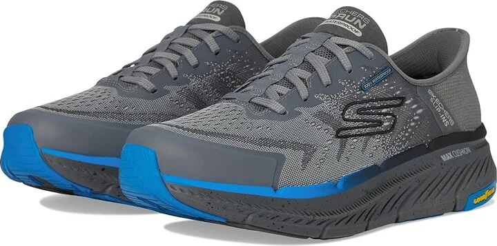 SKECHERS Hands Free Slip-ins Max Cushioning Premier 2.0 - 100% Waterproof Stanch Men's Shoes Charcoal : 7 EE - Wide, Textile