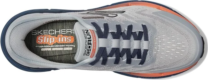 SKECHERS Hands Free Slip-ins Max Cushioning Premier 2.0 - 100% Waterproof Stanch Men's Shoes Grey/Navy : 7 D - Medium, Textile - Image 2