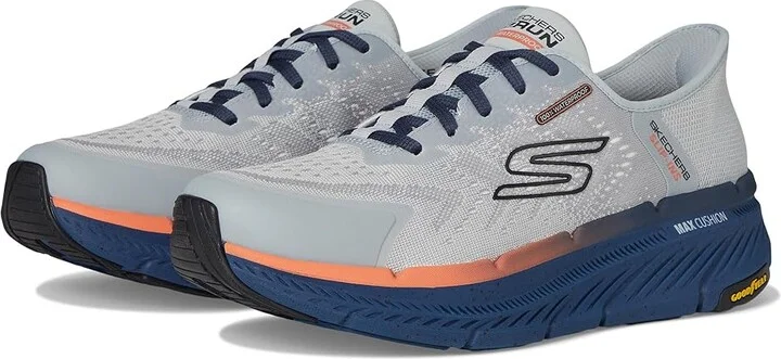 SKECHERS Hands Free Slip-ins Max Cushioning Premier 2.0 - 100% Waterproof Stanch Men's Shoes Grey/Navy : 7 D - Medium, Textile
