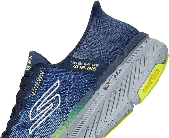 SKECHERS Hands Free Slip-ins Max Cushioning Premier 2.0 - 100% Waterproof Stanch Men's Shoes Navy/Yellow : 7.5 D - Medium, Textile - Image 7
