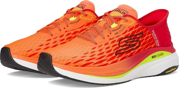 SKECHERS Hands Free Slip-ins Max Cushioning Propulsion Men's Shoes Orange/Multi : 7.5 D - Medium, Rubber