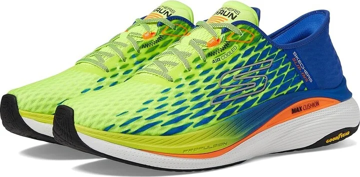 SKECHERS Hands Free Slip-ins Max Cushioning Propulsion Men's Shoes Yellow/Blue : 9.5 D - Medium, Rubber