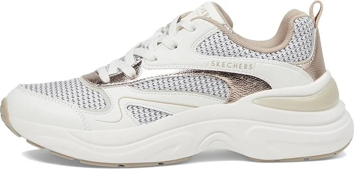 SKECHERS Hazel - Metallic Soiree Women's Shoes White/Gold : 7.5 B - Medium, Synthetic - Image 6