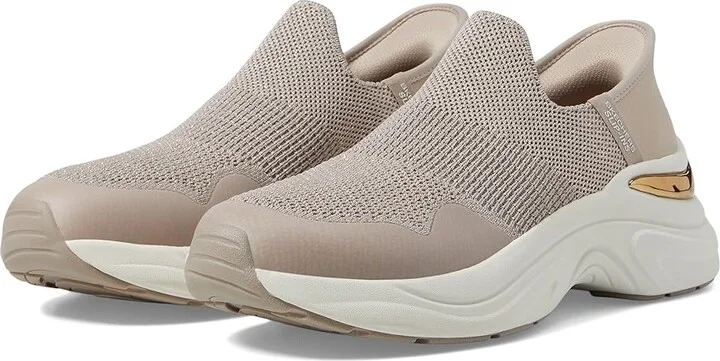 SKECHERS Hazel - Sugarland Hands Free Slip-In Women's Shoes Taupe/Gold : 5.5 B - Medium, Synthetic
