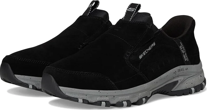 SKECHERS Hillcrest Cedar Root Hands Free Slip-in Men's Shoes Black : 14 D - Medium, Polyester/Suede