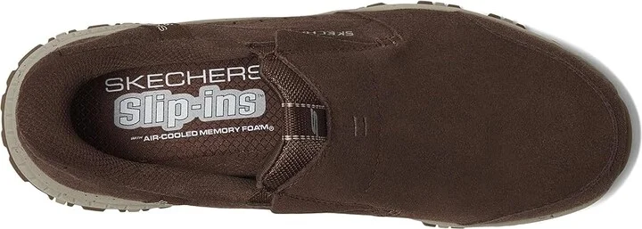 SKECHERS Hillcrest Cedar Root Hands Free Slip-in Men's Shoes Brown : 7 D - Medium, Polyester/Suede - Image 2