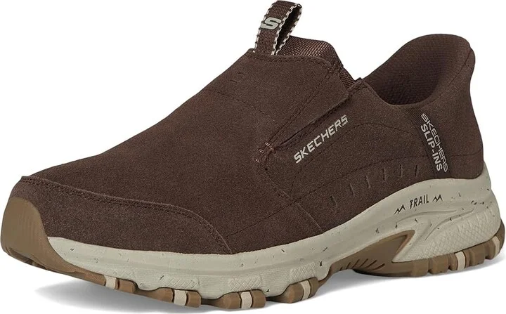 SKECHERS Hillcrest Cedar Root Hands Free Slip-in Men's Shoes Brown : 7 D - Medium, Polyester/Suede - Image 5