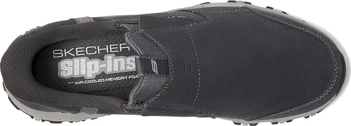 SKECHERS Hillcrest Cedar Root Hands Free Slip-in Men's Shoes Charcoal : 7.5 D - Medium, Polyester/Suede - Image 2