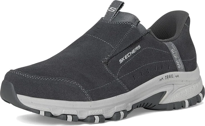 SKECHERS Hillcrest Cedar Root Hands Free Slip-in Men's Shoes Charcoal : 7.5 D - Medium, Polyester/Suede - Image 5