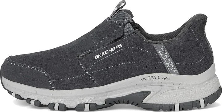 SKECHERS Hillcrest Cedar Root Hands Free Slip-in Men's Shoes Charcoal : 7.5 D - Medium, Polyester/Suede - Image 6