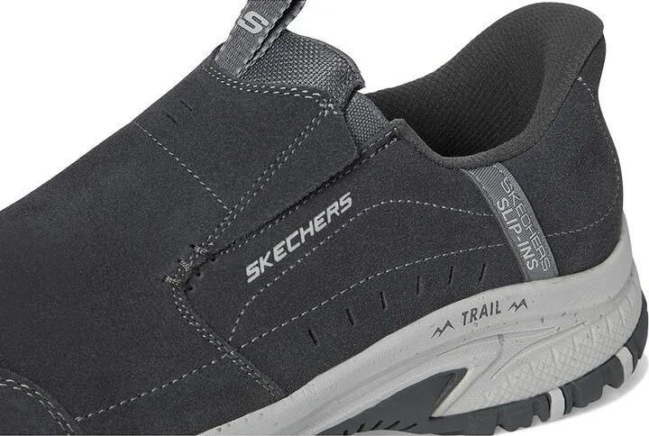 SKECHERS Hillcrest Cedar Root Hands Free Slip-in Men's Shoes Charcoal : 7.5 D - Medium, Polyester/Suede - Image 7