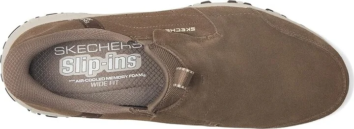 SKECHERS Hillcrest Cedar Root Hands Free Slip-in Men's Shoes Dark Taupe : 8 EE - Wide, Polyester/Suede - Image 2