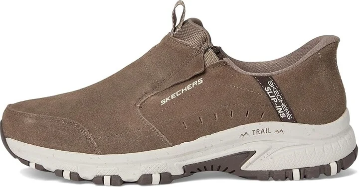 SKECHERS Hillcrest Cedar Root Hands Free Slip-in Men's Shoes Dark Taupe : 8 EE - Wide, Polyester/Suede - Image 6