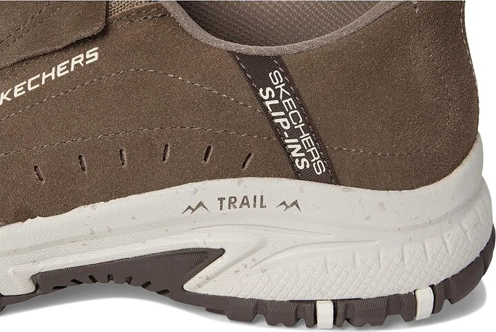 SKECHERS Hillcrest Cedar Root Hands Free Slip-in Men's Shoes Dark Taupe : 8 EE - Wide, Polyester/Suede - Image 7