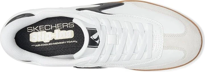 SKECHERS Hotshot-Perfect Choice Hands-Free Slip-Ins Women's Shoes White/Black : 5.5 B - Medium, Suede - Image 2