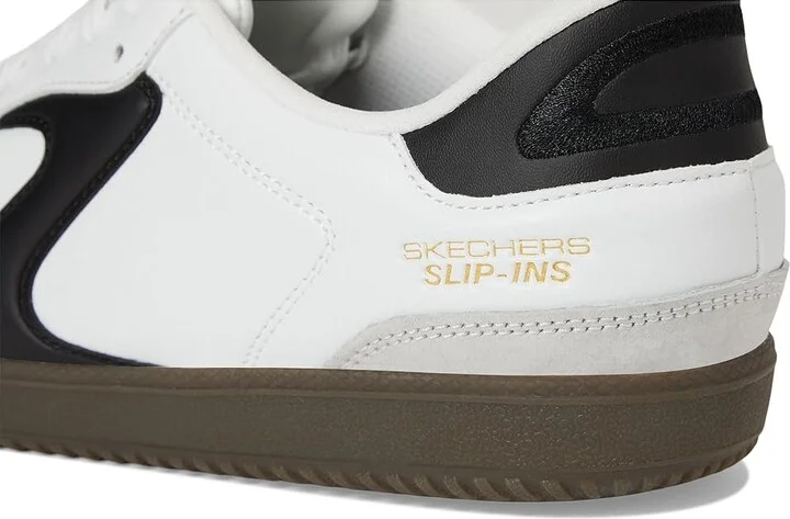 SKECHERS Hotshot - Relegate Hands-Free Slip-Ins Men's Shoes White/Black : 8.5 D - Medium, Suede - Image 7