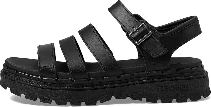 SKECHERS Jammers - Poppin' Women's Shoes Black/Black : 9 B - Medium, Leather - Image 6