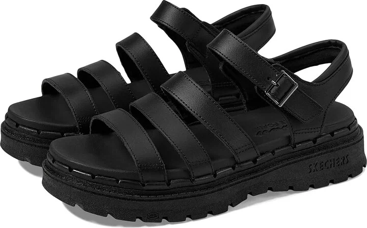 SKECHERS Jammers - Poppin' Women's Shoes Black/Black : 9 B - Medium, Leather