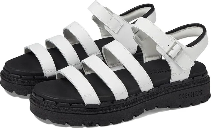 SKECHERS Jammers - Poppin' Women's Shoes White : 11 B - Medium, Leather