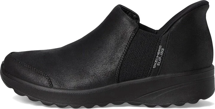 SKECHERS Lovely Vibe - Autumn Leaves Hands Free Slip-Ins Women's Boots Black : 5 B - Medium, Leather - Image 6