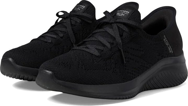 SKECHERS Martha Stewart - Ultra Flex 3.0 -Back On Track - HANDS FREE SLIP-INS Women's Shoes Black/Black : 5 B - Medium, Synthetic