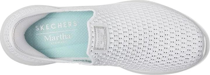 SKECHERS Martha Stewart Ultra Flex 3.0 - Dazzling Hands Free Slip-Ins Women's Shoes White Silver : 9.5 B - Medium, Mesh - Image 2