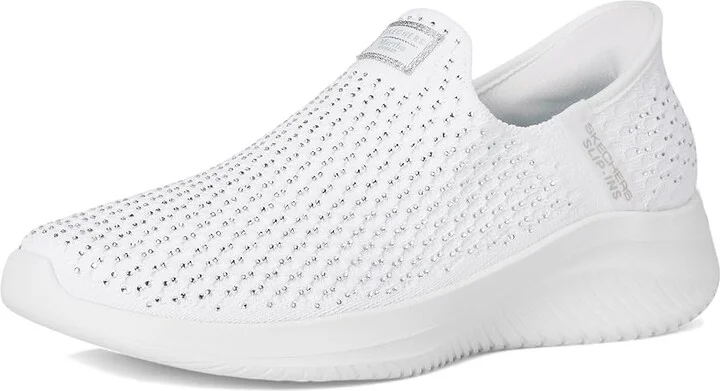 SKECHERS Martha Stewart Ultra Flex 3.0 - Dazzling Hands Free Slip-Ins Women's Shoes White Silver : 9.5 B - Medium, Mesh - Image 5