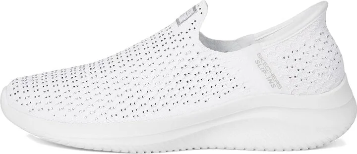 SKECHERS Martha Stewart Ultra Flex 3.0 - Dazzling Hands Free Slip-Ins Women's Shoes White Silver : 9.5 B - Medium, Mesh - Image 6