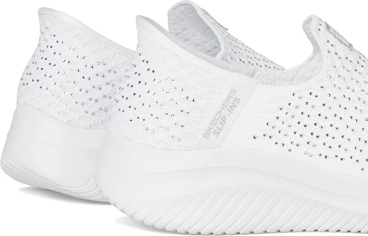 SKECHERS Martha Stewart Ultra Flex 3.0 - Dazzling Hands Free Slip-Ins Women's Shoes White Silver : 9.5 B - Medium, Mesh - Image 7