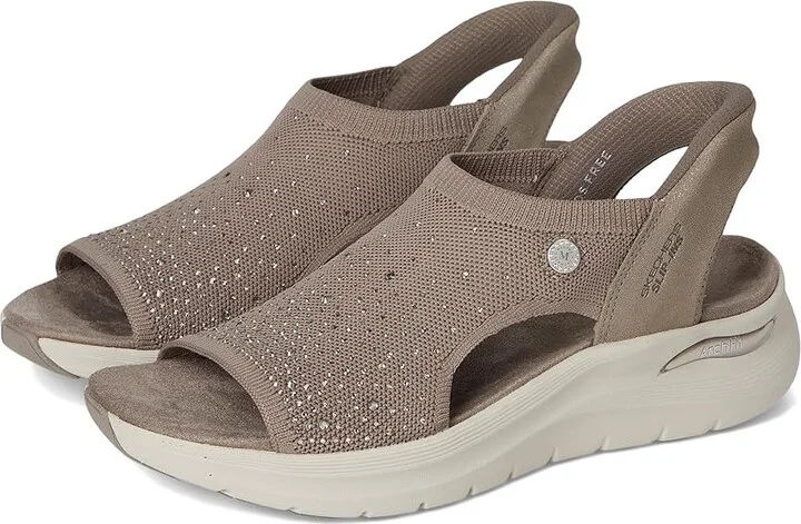 SKECHERS Martha Stewart's Arch Fit 2.0 - Star Dust Women's Sandals Dark Taupe : 10 B - Medium, Leather