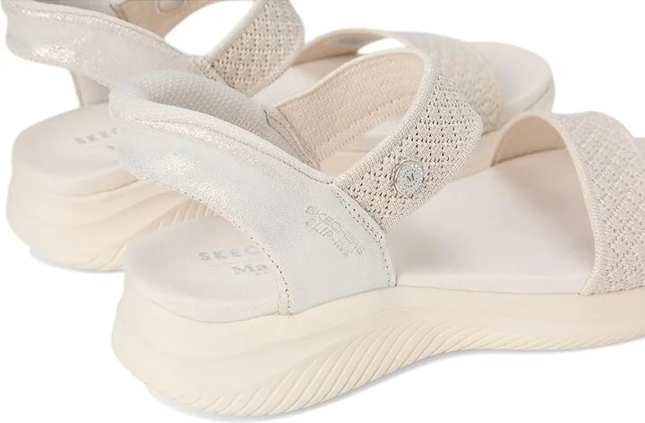 SKECHERS Martha Stewart's Ultra Flex 3.0 - Shine On Us Women's Sandals Natural : 9 B - Medium, Textile - Image 7