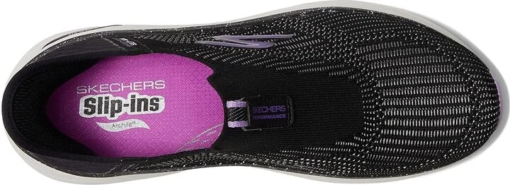 SKECHERS Max Cushioning Arch Fit Fluidity Hands Free Slip-Ins Women's Shoes Black/Purple : 5 B - Medium, Textile - Image 2