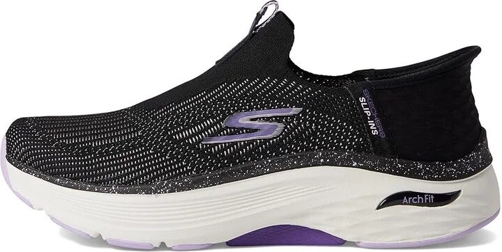 SKECHERS Max Cushioning Arch Fit Fluidity Hands Free Slip-Ins Women's Shoes Black/Purple : 5 B - Medium, Textile - Image 6