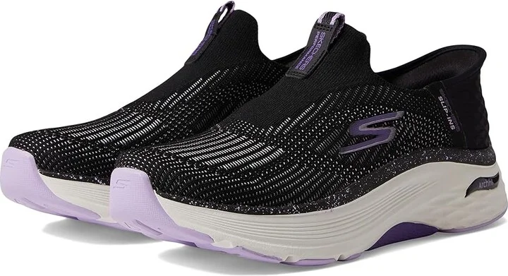 SKECHERS Max Cushioning Arch Fit Fluidity Hands Free Slip-Ins Women's Shoes Black/Purple : 5 B - Medium, Textile