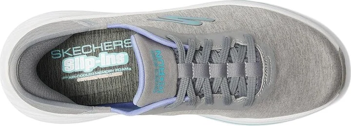 SKECHERS Max Cushioning Elite 2.0 Prevail Hands Free Slip-Ins Women's Shoes Gray/Blue : 5 B - Medium, Textile - Image 2