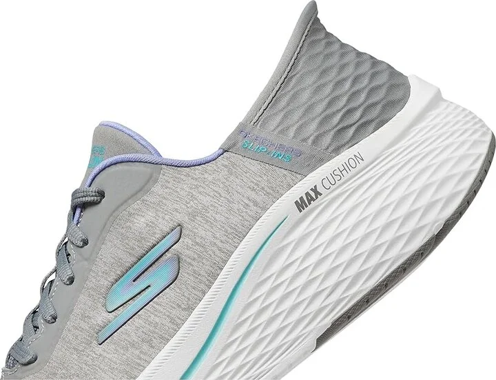 SKECHERS Max Cushioning Elite 2.0 Prevail Hands Free Slip-Ins Women's Shoes Gray/Blue : 5 B - Medium, Textile - Image 4